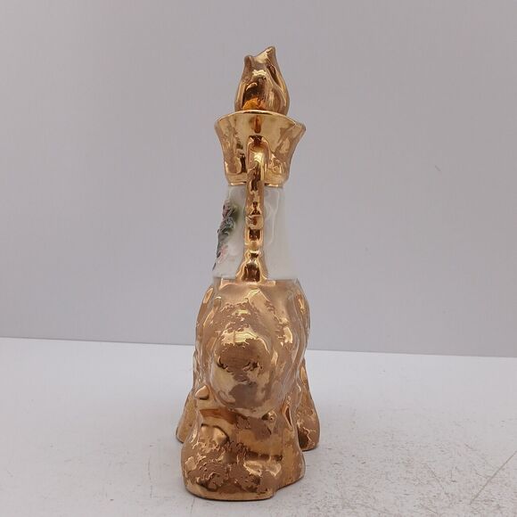 Jim Beam Liquor Decanter Distillery Whiskey Empty Vase Bottle Gold Regal China - Picture 8 of 13